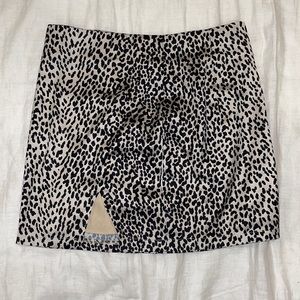 Leopard Print Slit Skirt